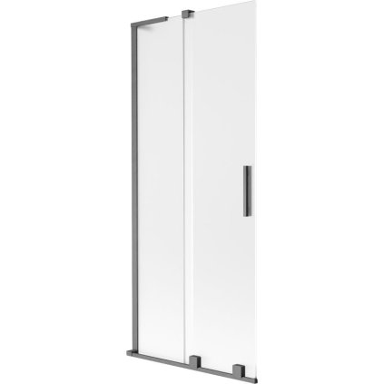 Mexen Velar L, 2-krídlová posuvná vaňová zástena 85 x 150 cm, 8mm sklo námraza, brúsený grafit, 896-085-003-31-66