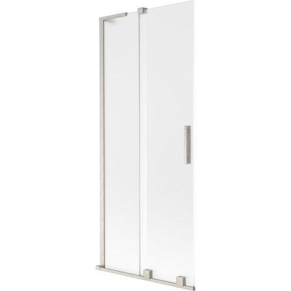 Mexen Velar L, 2-krídlová posuvná vaňová zástena 85 x 150 cm, 8mm sklo námraza, brúsená oceľ, 896-085-003-31-97