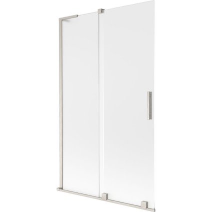 Mexen Velar L, 2-krídlová posuvná vaňová zástena 110 x 150 cm, 8mm sklo námraza, brúsená oceľ, 896-110-003-31-97