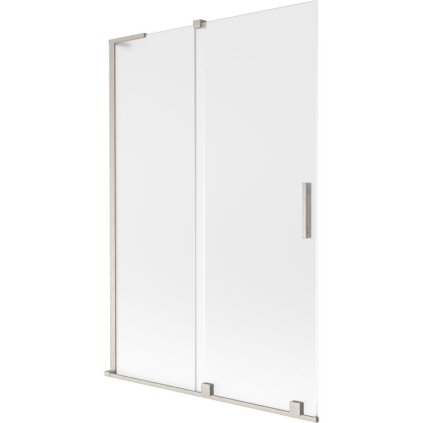 Mexen Velar L, 2-krídlová posuvná vaňová zástena 120 x 150 cm, 8mm sklo námraza, brúsená oceľ, 896-120-003-31-97