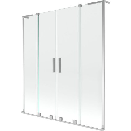 Mexen Velar L Duo, 2-krídlová posuvná vaňová zástena 150 x 150 cm, 8mm číre sklo, chrómová, 896-150-003-02-01