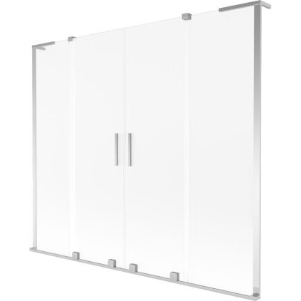Mexen Velar L Duo, 2-krídlová posuvná vaňová zástena 180 x 150 cm, 8mm sklo námraza, chrómová, 896-180-003-32-01