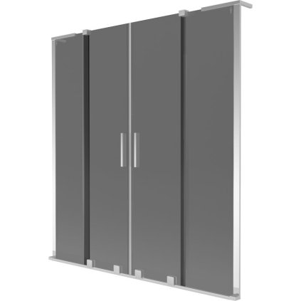 Mexen Velar L Duo, 2-krídlová posuvná vaňová zástena 140 x 150 cm, 8mm šedé sklo, chrómová, 896-140-003-42-01