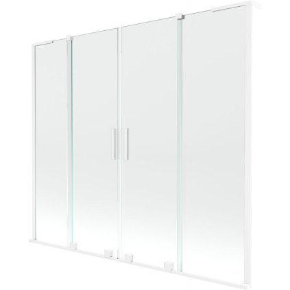 Mexen Velar L Duo, 2-krídlová posuvná vaňová zástena 170 x 150 cm, 8mm číre sklo, biela matná, 896-170-003-02-20