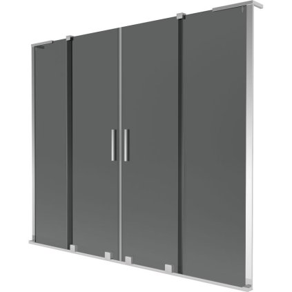 Mexen Velar L Duo, 2-krídlová posuvná vaňová zástena 170 x 150 cm, 8mm šedé sklo, chrómová, 896-170-003-42-01