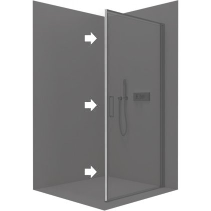 Cerano Porte, stenový profil 190 cm pre inštaláciu do niky pre dvere a zásteny Porte L/P, chrómová, CER-CER-476321