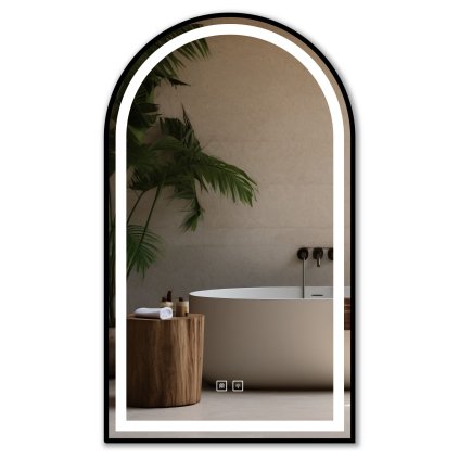 Tutumi, LED zrkadlo 60x100cm s čiernym rámom, HOM-06504
