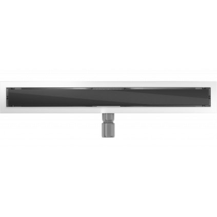 Mexen Flat nerezový sprchový žľab 70 cm vzor čierne sklo, 1026070-15