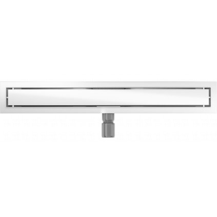 Mexen Flat nerezový sprchový žľab 50 cm vzor biele sklo, 1027050-15