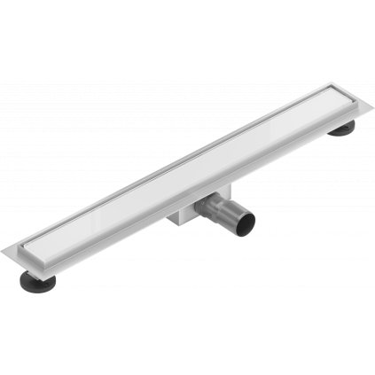 Mexen Flat nerezový sprchový žľab 70 cm vzor biele sklo, 1027070-15