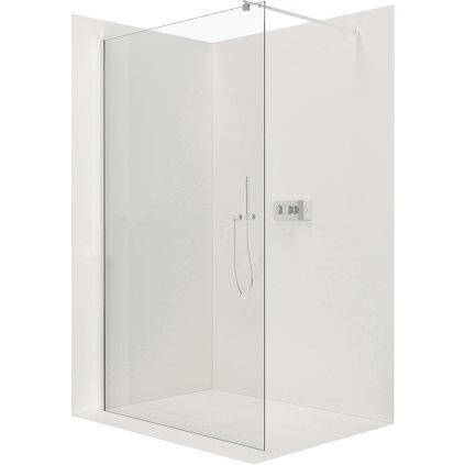 CERANO - Sprchová zástena Walk-in Onyx Ľ/P - guľatá vzpera - chróm, transparentné sklo - 130x200 cm, CER-CER-426385