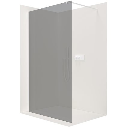 CERANO - Sprchová zástena Walk-in Onyx Ľ/P - guľatá vzpera - biela matná, grafitové sklo - 160x200 cm, CER-CER-8050BD190