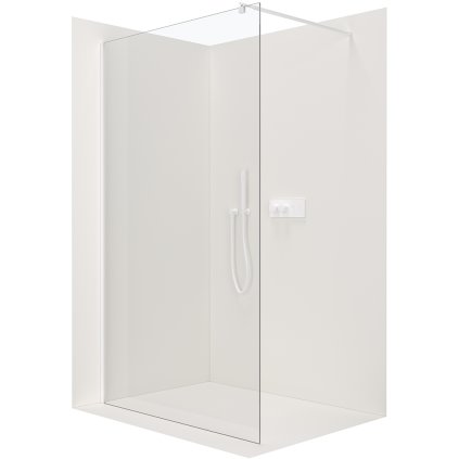 CERANO - Sprchová zástena Walk-in Onyx Ľ/P - guľatá vzpera - biela matná, transparentné sklo - 130x200 cm, CER-CER-482977