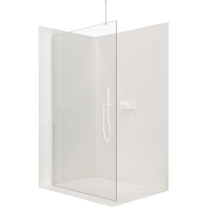 CERANO - Sprchová zástena Walk-in Onyx Top L/P - guľatá vzpera - biela matná, transparentné sklo - 60x200 cm, CER-CER-8050BD1474