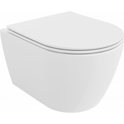 Mexen CARMEN Rimless závesná WC misa so sedátkom s pomalým zatváraním, 49 x 37 cm, biela, 30880400