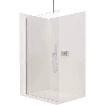 CERANO - Sprchová zástena Walk-in Onyx Top L/P - guľatá vzpera - chróm, transparentné sklo - 90x200 cm, CER-CER-8050BD1708