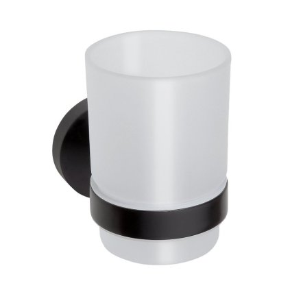 Sapho, X-ROUND BLACK pohár závesný, mliečne sklo, čierna matná, XR903B