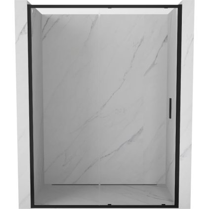 Mexen Exo, posuvné dvere do otvoru 145x200 cm, 6mm číre sklo, čierny profil, 8151-145-000-70-00