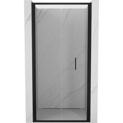 Mexen Exo, skladacie dvere do otvoru 80x200 cm, 6mm číre sklo, čierny profil, 816-080-000-70-00
