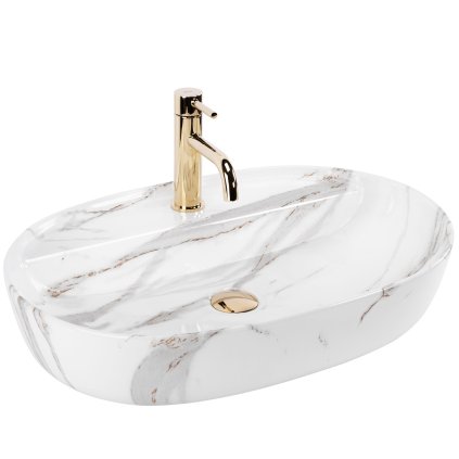 Rea Aura, umývadlo na dosku 610x410x130mm, imitácia kameňa-Shiny Aiax, REA-U6623