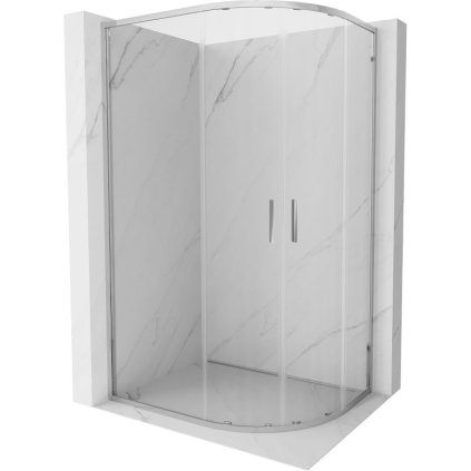 Mexen Exo, asymetrický sprchový kút s posuvnými dverami 100 x 90 cm, 6mm číre sklo, chrómový profil, 8132-100-090-01-00