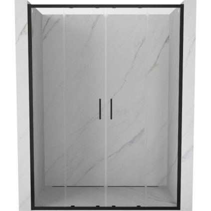 Mexen Exo, 2-krídlové posuvné 150x200 cm, 6mm číre sklo, čierny profil, 8152-150-000-70-00