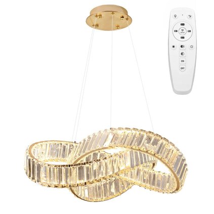 Toolight, LED závesné svietidlo 58cm, 49W, APP1538-CP, zlatá lesklá, OSW-05474