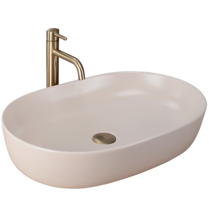 Rea Cleo, umývadlo na dosku 605x410x140 mm, béžová matná, REA-U9655