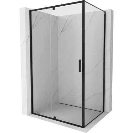 Mexen Exo, sprchovací kút s krídlovými dverami 95 x 100 cm, 6mm číre sklo, čierny profil, 819-095-100-70-00