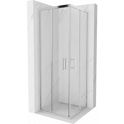 Mexen Rio, štvorcový sprchovací kút s posuvnými dverami 70 (dvere) x 70 (dvere) x 190 cm, 5mm číre sklo, chrómový profil, 860-070-070-01-00