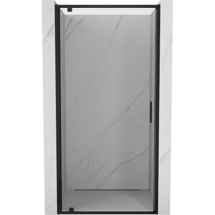 Mexen Exo, 1-krídlové sprchové dvere do otvoru 70 cm, 6mm číre sklo, čierny profil, 8181-070-000-70-00