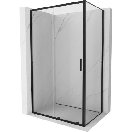 Mexen Exo, sprchovací kút s posuvnými dverami 135 x 90 cm, 6mm číre sklo, čierny profil, 8151-135-090-70-00
