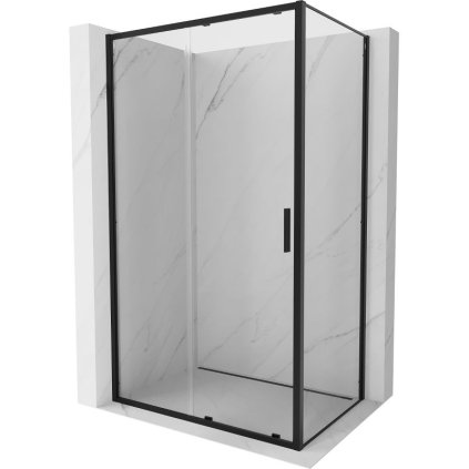 Mexen Exo, sprchovací kút s posuvnými dverami 155 x 90 cm, 6mm číre sklo, čierny profil, 8151-155-090-70-00