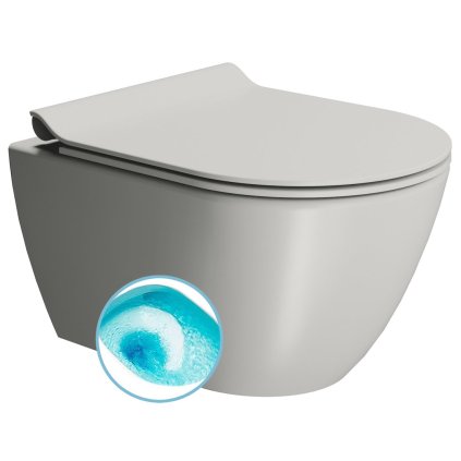 GSI, PURA závesná WC misa, Swirlflush, 36x50cm, šedá matná, 881617