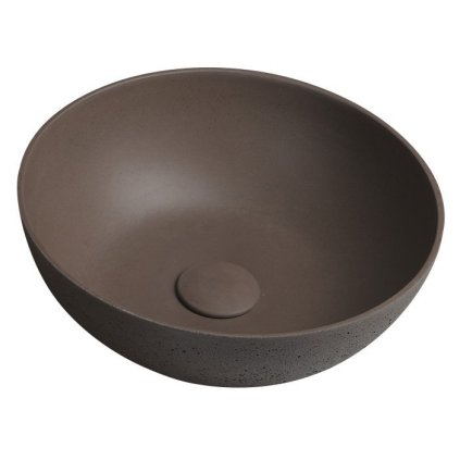 Sapho, FORMIGO betónové umývadlo na dosku, priemer 39cm, tmavo hnedá, FG315