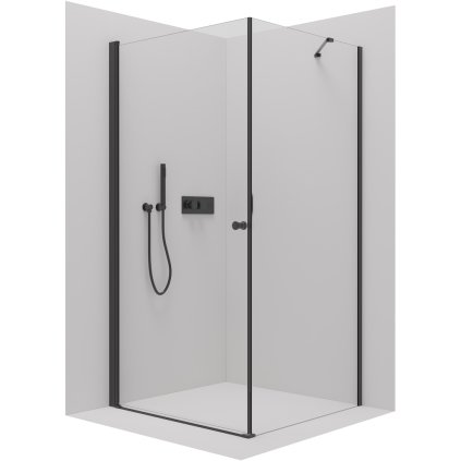 CERANO - Sprchovací kút Antelo L/P - čierna matná, transparentné sklo - 120x40 cm - krídlový, CER-CER-482221
