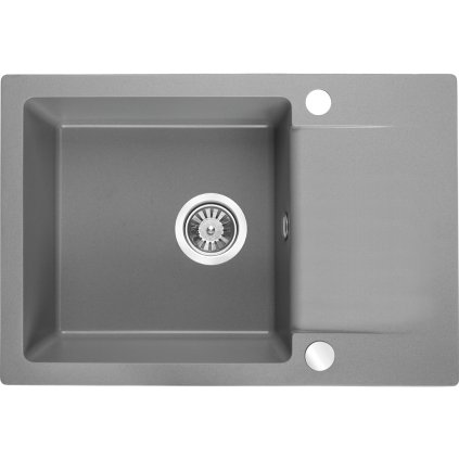 Kuchinox Celebes, 1-komorový granitový drez 650x440x185mm s krátkym odkvapkávačom, šedá, LAV-SBL_513T