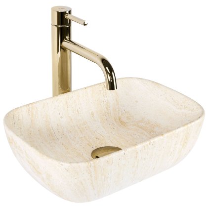 Rea Belinda Mini, umývadlo na dosku 360 x 255 x 115 cm, imitácia kameňa matná, REA-U4700