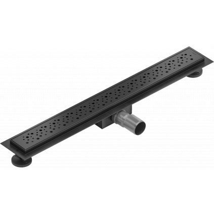 Mexen Flat nerezový sprchový žľab 60 cm, vzor M12, čierna, 1721060-15