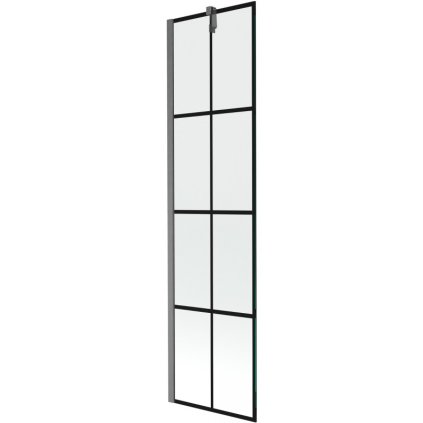 Mexen Next, 1-krídlová vaňová zástena 50 x 150 cm, 6mm číre sklo - čierny vzor, brúsený grafit, 895-050-000-00-77-66