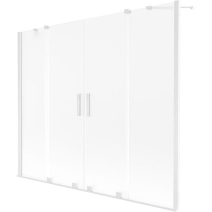 Mexen Velar Duo, 2-krídlová vaňová zástena s posuvnými dverami 170 x 150 cm, námraza, biely profil, 896-170-000-32-20