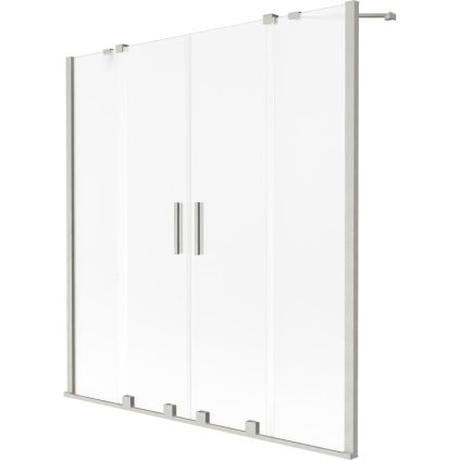 Mexen Velar Duo, 2-krídlová vaňová zástena s posuvnými dverami 140 x 150 cm, námraza, oceľový profil, 896-140-000-32-97