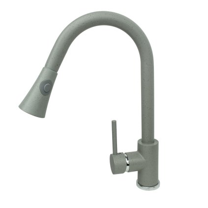 Gamma Taru, vysoká drezová batéria s výsuvným výtokom, šedá škvrnitá, GMA-BT-G