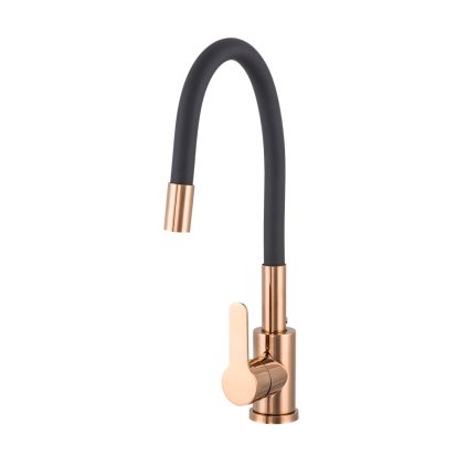 Gamma Flex 2000, stojanková drezová batéria s flexibilným ramenom, čierna-medená matná, GMA-BFX-2000RGD
