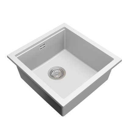 Gamma Decor 4850, 1-komorový granitový drez 480x500x215 mm, biela, GMA-ZLE000165