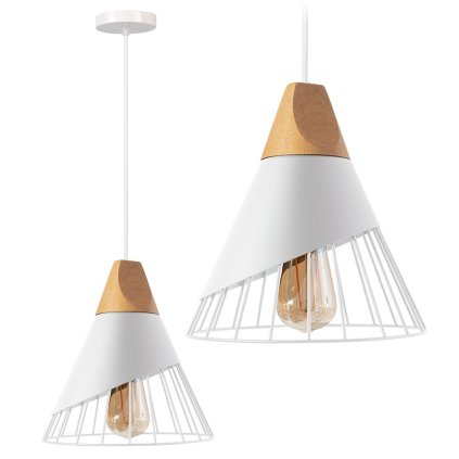 Toolight, závesná stropná lampa 1xE27 APP226-1CP, biela-hnedá, OSW-00893