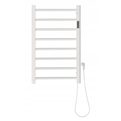 Erga Pago, elektrické vykurovacie teleso 500x800 mm s digitálnym termostatom na postavenie alebo na stenu, 200W, biela matná, ERG-LAV-GRZE-E-ST88080500-WH