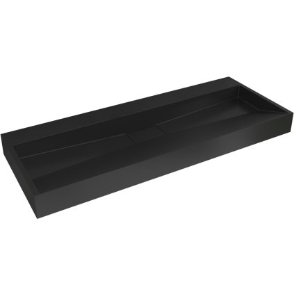 CERANO - Umývadlo z liateho mramoru Vita - nástenné aj na dosku - čierna matná - 120x46 cm, CER-CER-479890