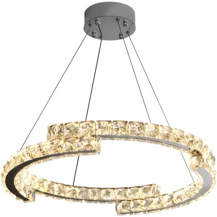Toolight, LED krištáľové závesné svietidlo APP1556-CP, chrómová, OSW-05178