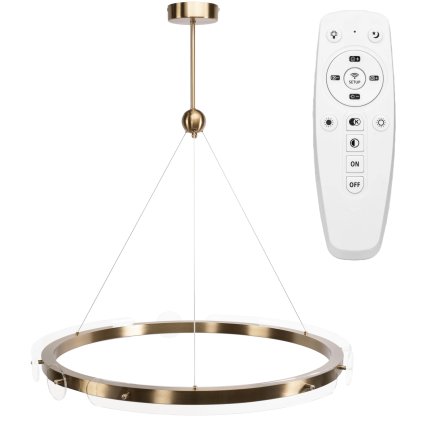 Toolight Loop, LED stropné svietidlo 79cm, 26W, diaľkové ovládanie, APP1549-CP, zlatá matná, OSW-06970